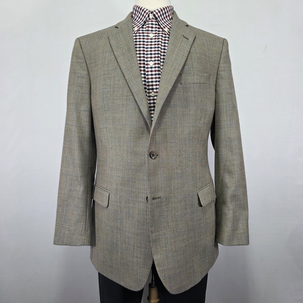 Brooks Brothers Fitzgerald Men's Sport Coat Blazer Two Button Plaid Wool Sz 44L
